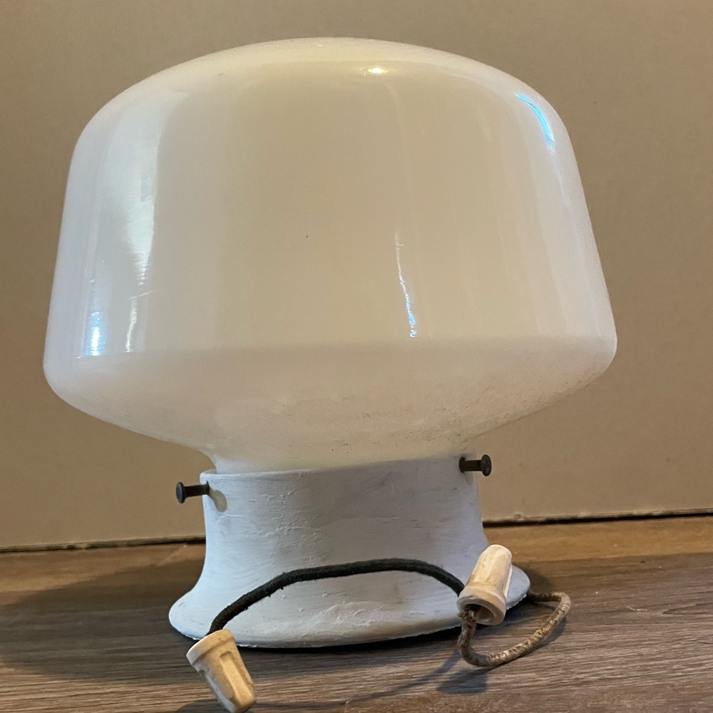 Vintage Milk Glass Mushroom Ceiling Light Fixture Shade